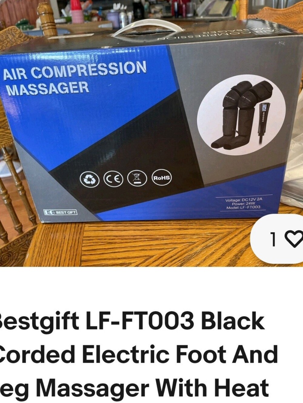 Brand New! Bestgift Heated Air Compression Leg Massager LF-FT003